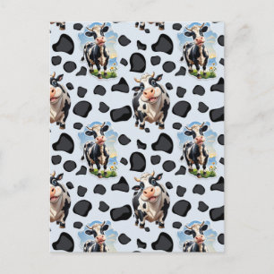 Carte Postale Motif de conception d'animal de vache