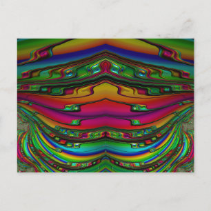 Carte Postale ~ Motif de conception fractale 3D ~ Multicolor