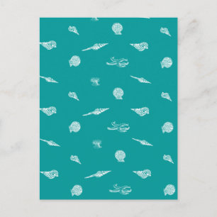 Carte Postale Motif de coquillages Turquoise