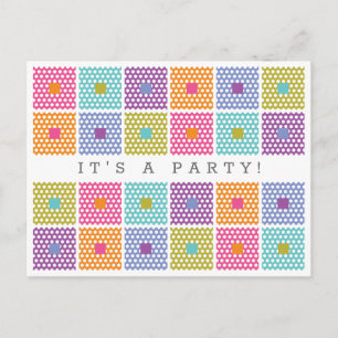 Carte Postale Motif de courtepointe de tissu Polka