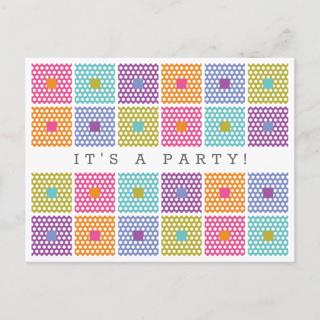 Carte Postale Motif de courtepointe de tissu Polka (Devant)