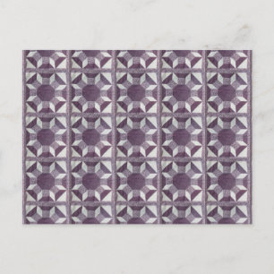 Carte postale - Motif de courtepointe violet