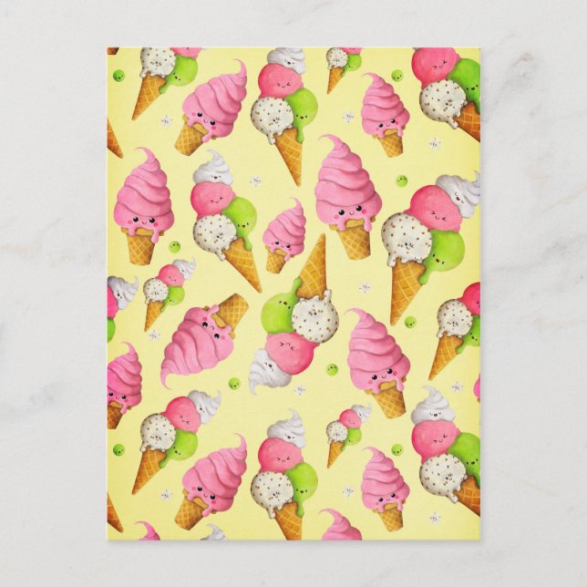 Carte Postale Motif de crème glacée (Devant)