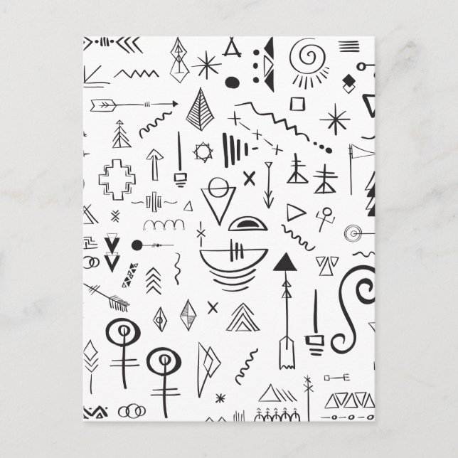 Carte Postale Motif de croquis boho doodle (Devant)