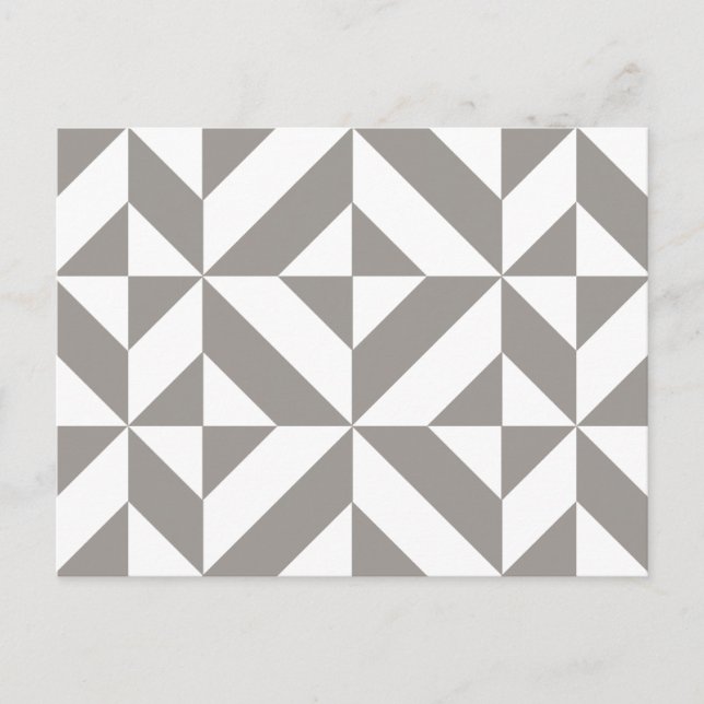 Carte Postale Motif de cube géométrique gris argenté (Devant)