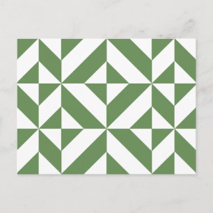 Carte Postale Motif de cube vert laiton foncé