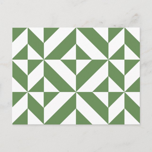 Carte Postale Motif de cube vert laiton foncé (Devant)
