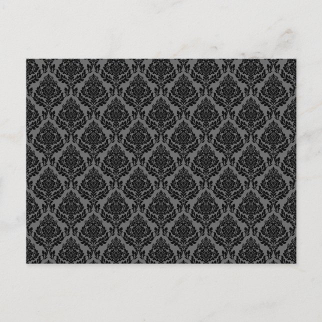 Carte Postale Motif de Damas (Gris & Noir) (Devant)
