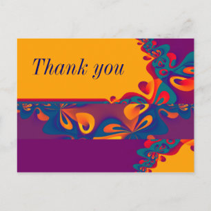 Carte Postale Motif de design graphique - orange violet + votre