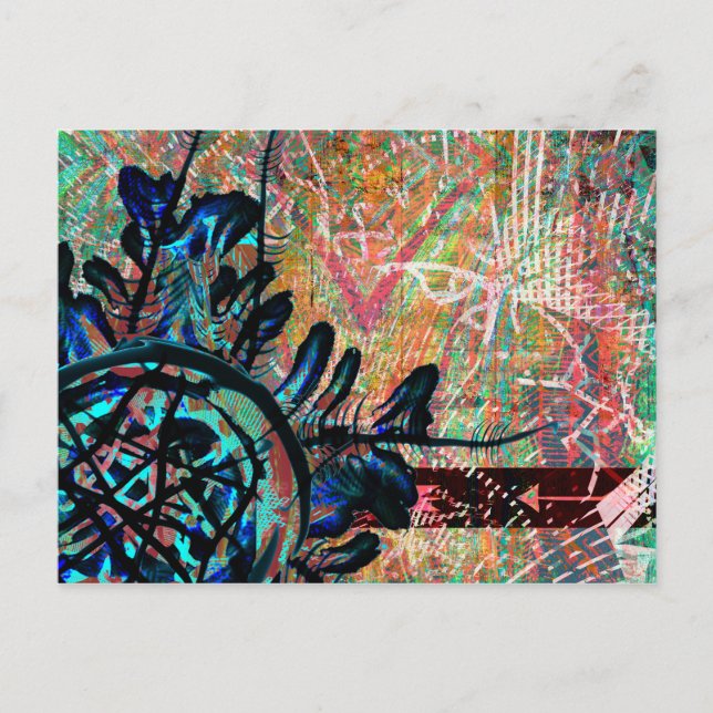 Carte Postale Motif de flèche sud-ouest du Boho tribal peint (Devant)