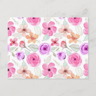 Carte Postale Motif de fleurs