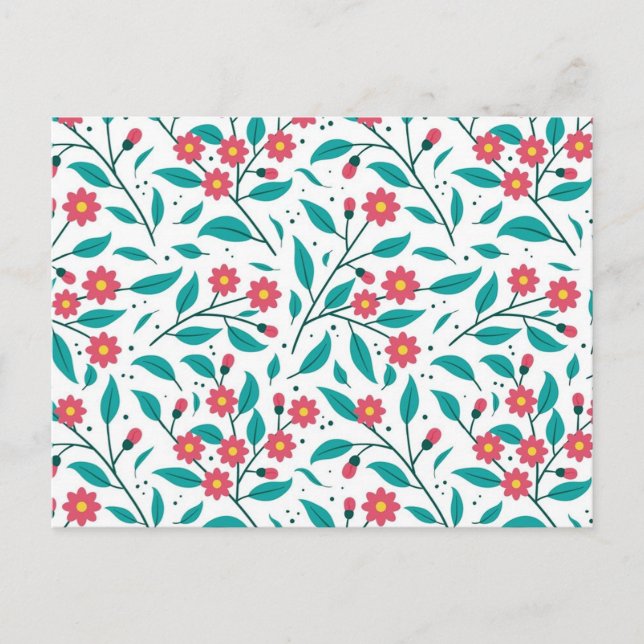 Carte Postale Motif de fleurs (Devant)