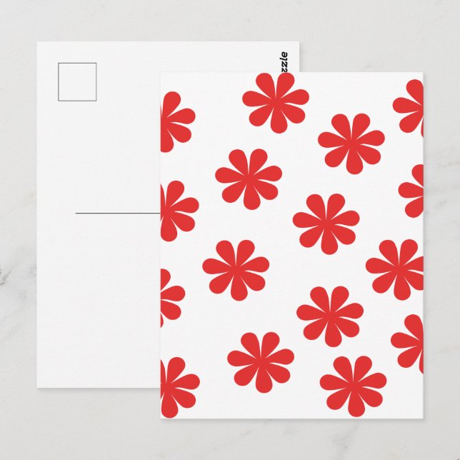 Carte Postale Motif de fleurs abstraite (Devant / Derrière)