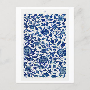 Carte Postale Motif de fleurs chinoises bleues d'Owen Jones Book
