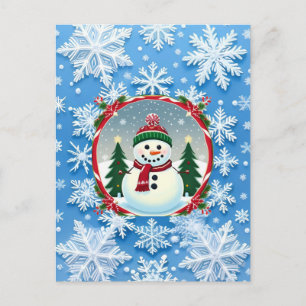 Carte Postale Motif de flocon de neige de Noël