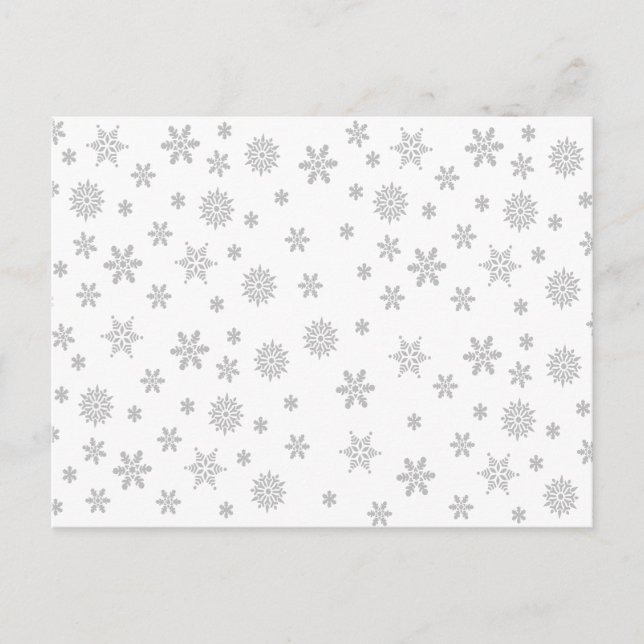 Carte Postale Motif de flocons de neige sur blanc (Devant)