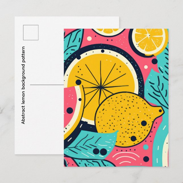 Carte Postale Motif de fond abstrait de citron (Devant / Derrière)