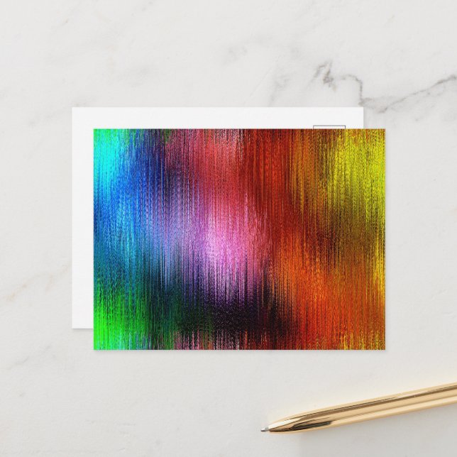 Carte Postale Motif de fond coloré (Devant/Arrière en situation)
