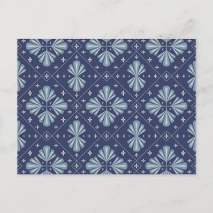Carte Postale Motif de formes géométriques bleues