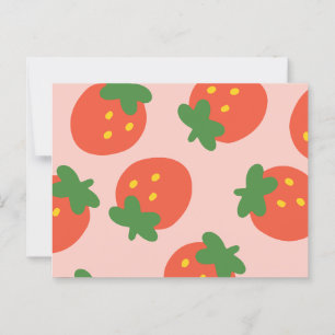 Carte Postale Motif de fraise mignonne