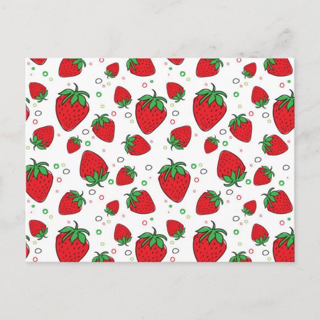 Carte Postale Motif de fraises (Devant)