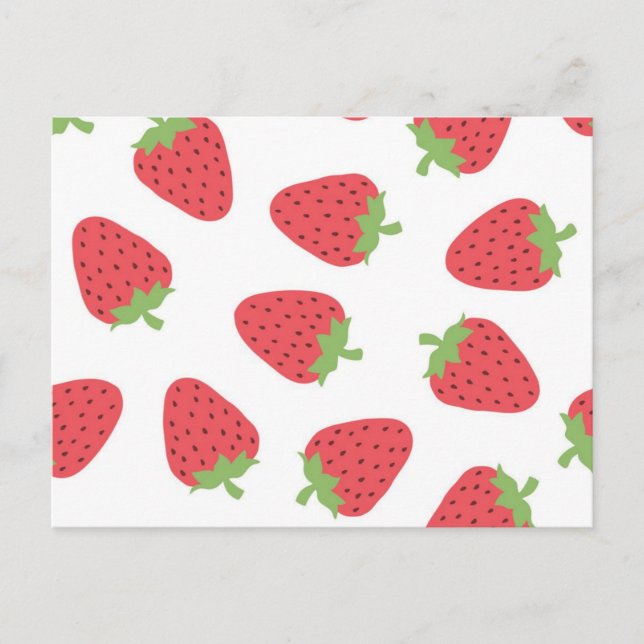 Carte Postale Motif de fraises (Devant)