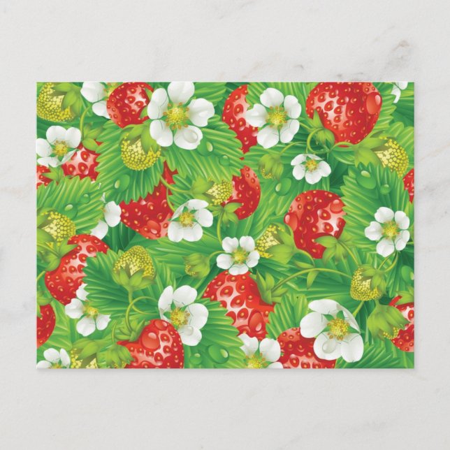 Carte Postale Motif de fraises (Devant)