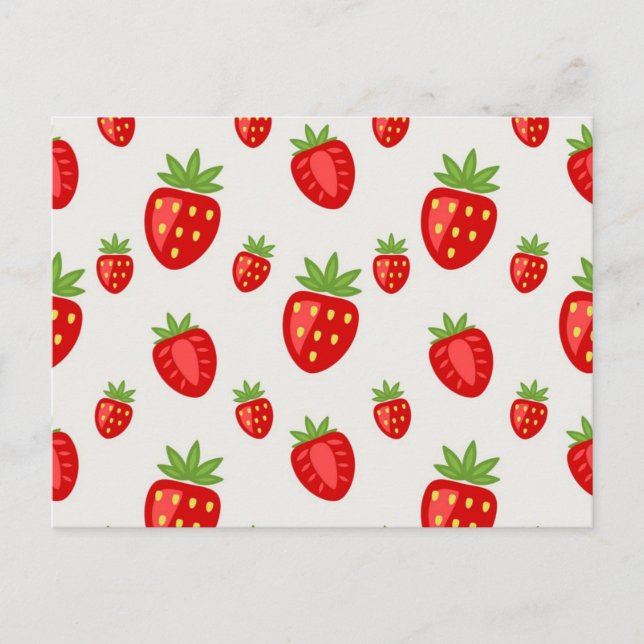 Carte Postale Motif de fraises (Devant)