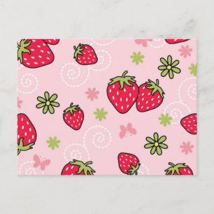 Carte Postale Motif de fraises