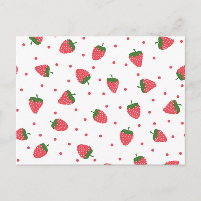 Carte Postale Motif de fraises (Devant)