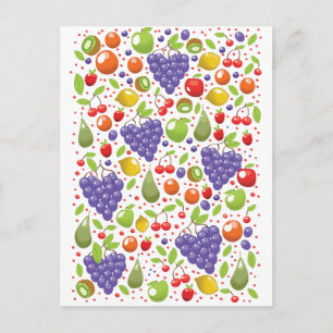 Carte Postale Motif de fruits mignons