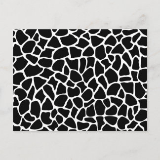 Carte Postale Motif de girafe Poster de animal noir et blanc