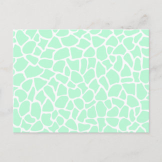 Carte Postale Motif de Giraffe Poster de animal Vert Mint Pastel