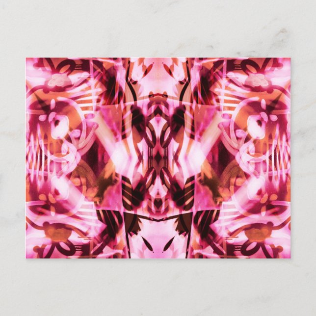 Carte Postale Motif de graffiti rose (Devant)