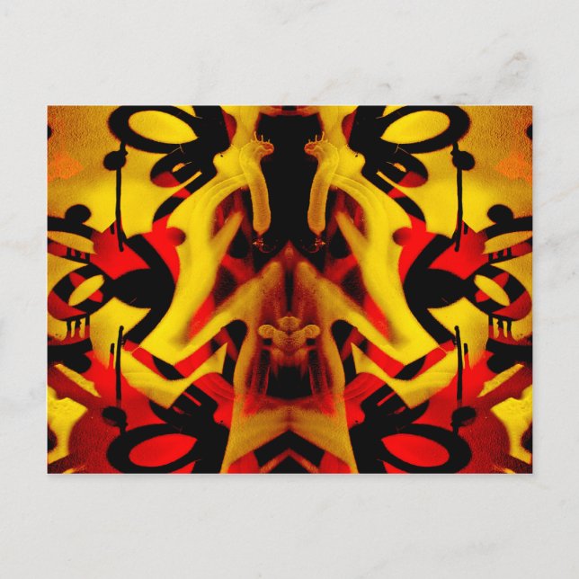 Carte Postale Motif de graffitis colorés (Devant)
