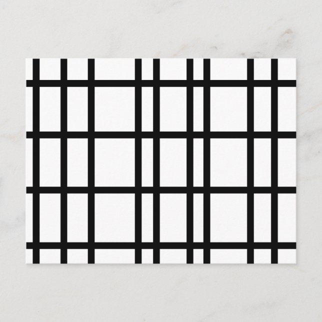 Carte Postale Motif de grille noir et blanc (Devant)
