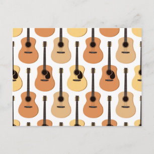 Carte Postale Motif de guitares acoustiques