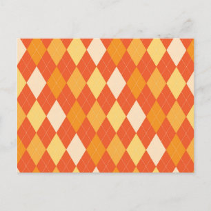 Carte Postale Motif de Jacquard orange