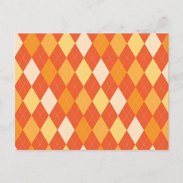 Carte Postale Motif de Jacquard orange (Devant)
