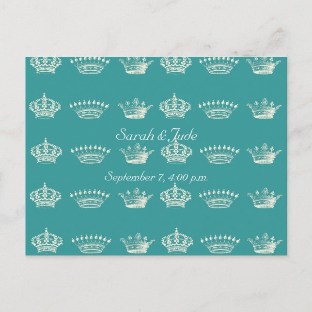 Carte Postale Motif de la Couronne en blanc (Devant)