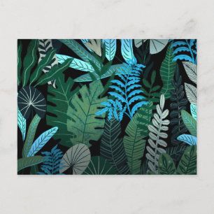 Carte Postale Motif de la jungle bleu exotique Aloha tropicale l