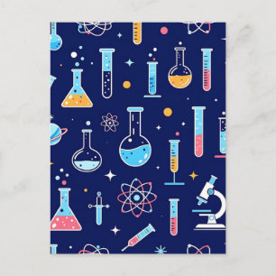 Carte Postale Motif de laboratoire scientifique coloré de chimie