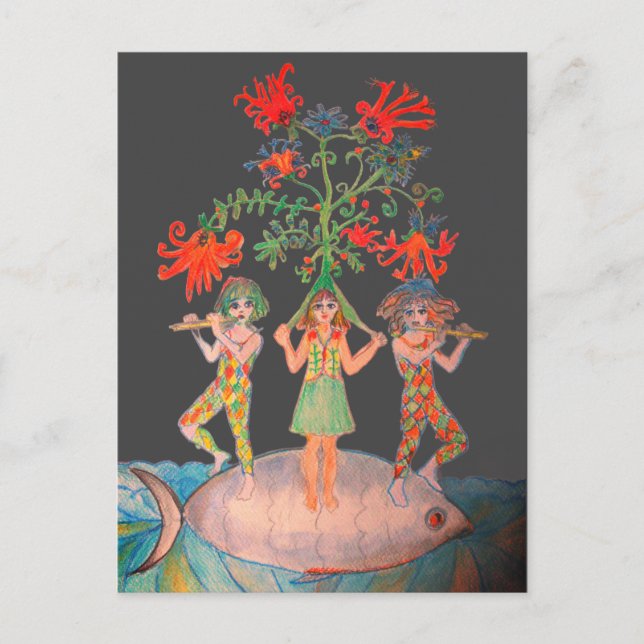 Carte Postale Motif de l'Arbre de Vie (Devant)