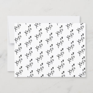 Carte Postale motif de lettres "XOXO" tiré à la main