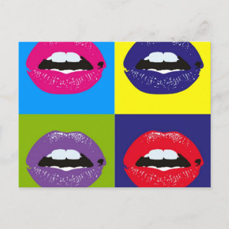 Carte Postale Motif de lèvres d'art pop