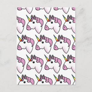Carte Postale Motif de licorne mignonne