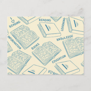 Carte Postale Motif de livre