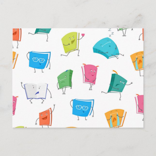 Carte Postale Motif de livre (Devant)