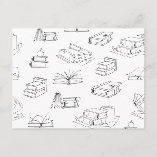 Carte Postale Motif de livre (Devant)