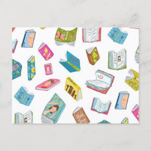 Carte Postale Motif de livre